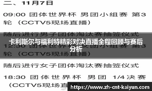 卡利斯尔与福利特精彩对决直播全程回顾与赛后分析